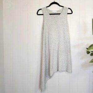 Bryn Walker Heather Gray Sweater Tunic Asymmetrical Lagenlook Cotton Small